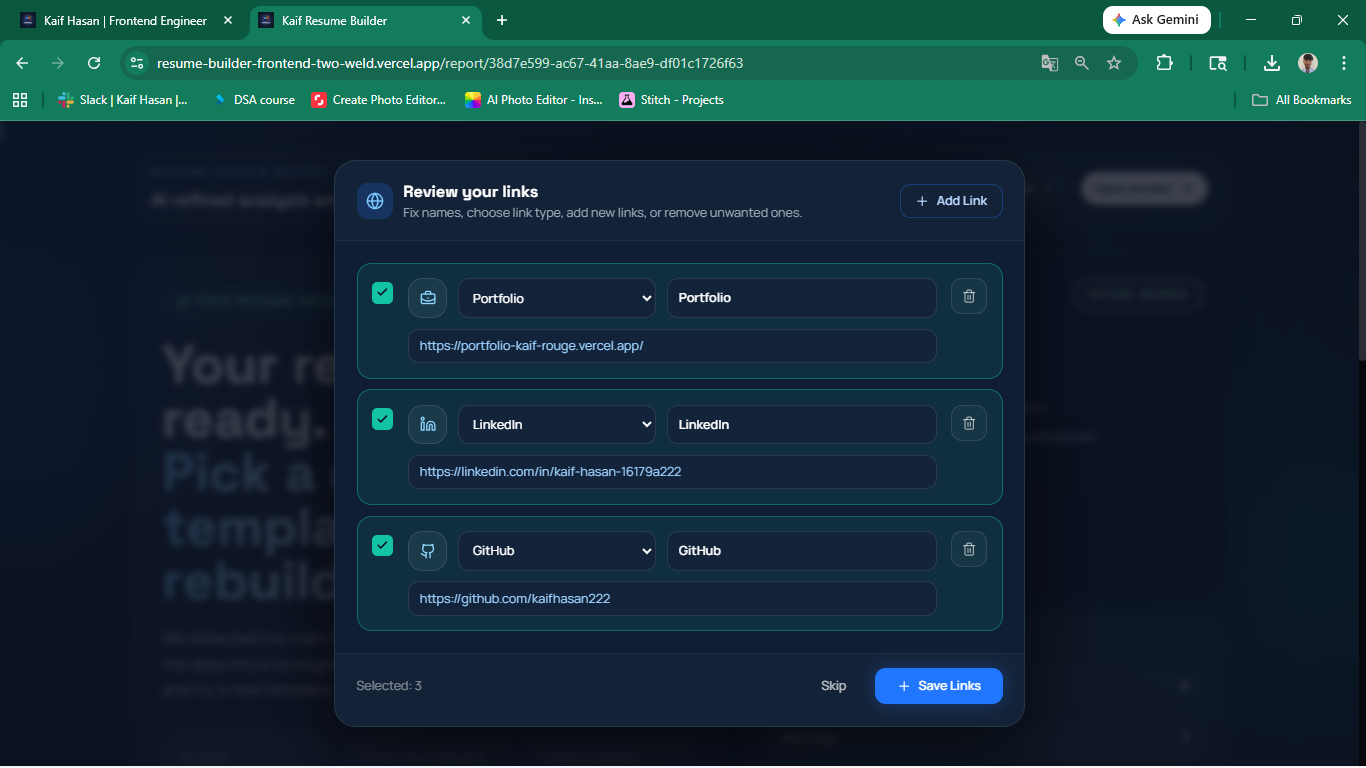 Kaif Resume Builder screenshot 2