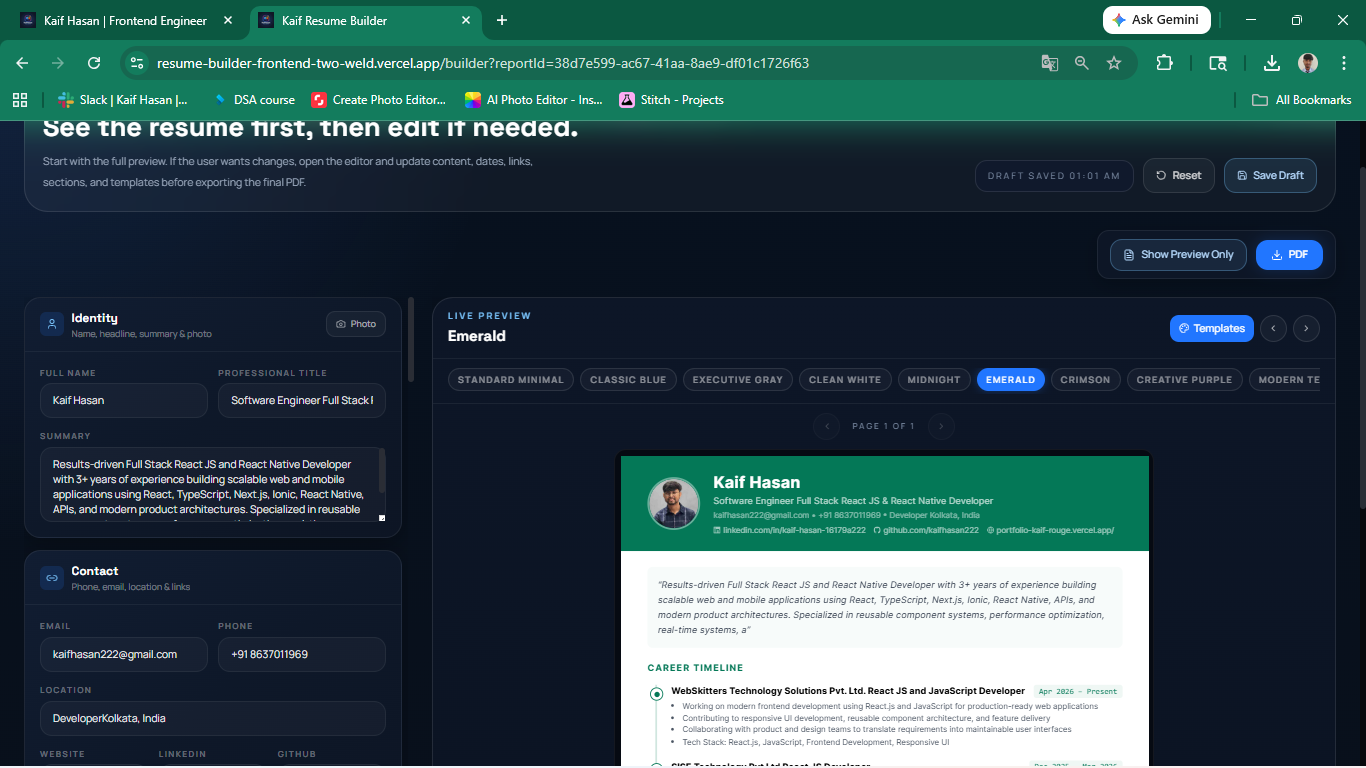 Kaif Resume Builder screenshot 4